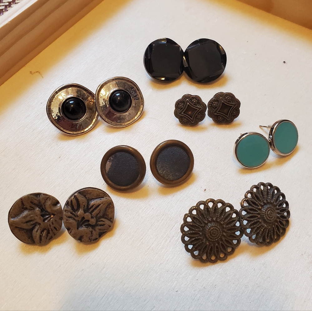 Vintage Button Earrings